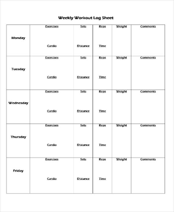 FREE 6+ Sample Workout Tracking Sheet Templates in MS Word PDF