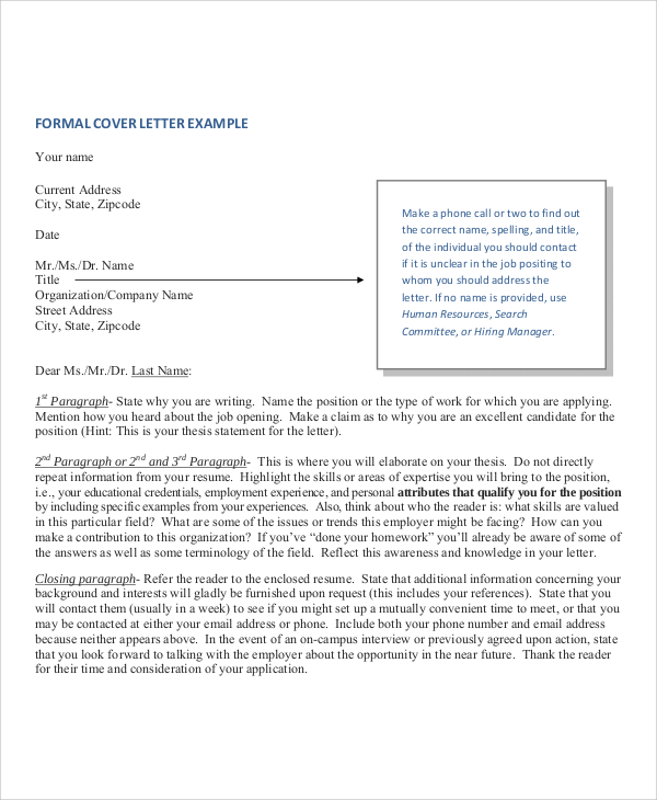 FREE 8+ Sample Formal Letter Layout Templates in MS Word PDF