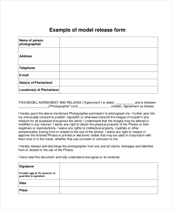 FREE 8+ Generic Photo Release Forms in MS Word PDF