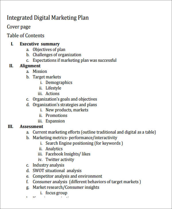 FREE 13+ Sample Digital Marketing Plan Templates in MS Word PDF