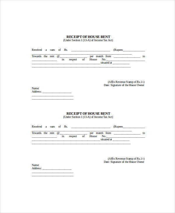16 house rent receipt format free word templates general daily update