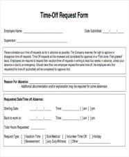 EXCEL TEMPLATES Request Day Off Template