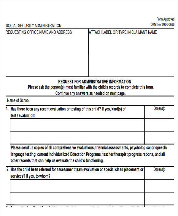 FREE 9+ Sample Social Security Request Forms in MS Word PDF