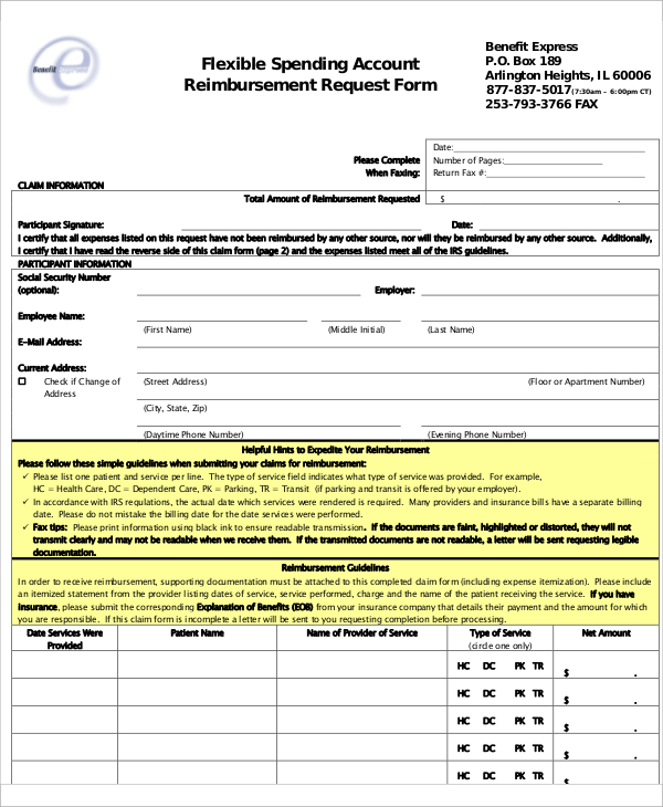 FREE 11+ Sample Reimbursement Request Forms in MS Word PDF