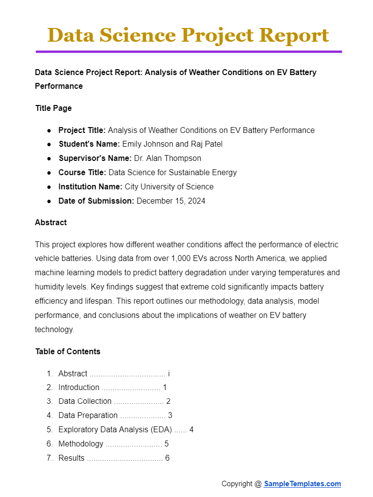 FREE 13+ Sample Science Project Reports in Word, PDF
