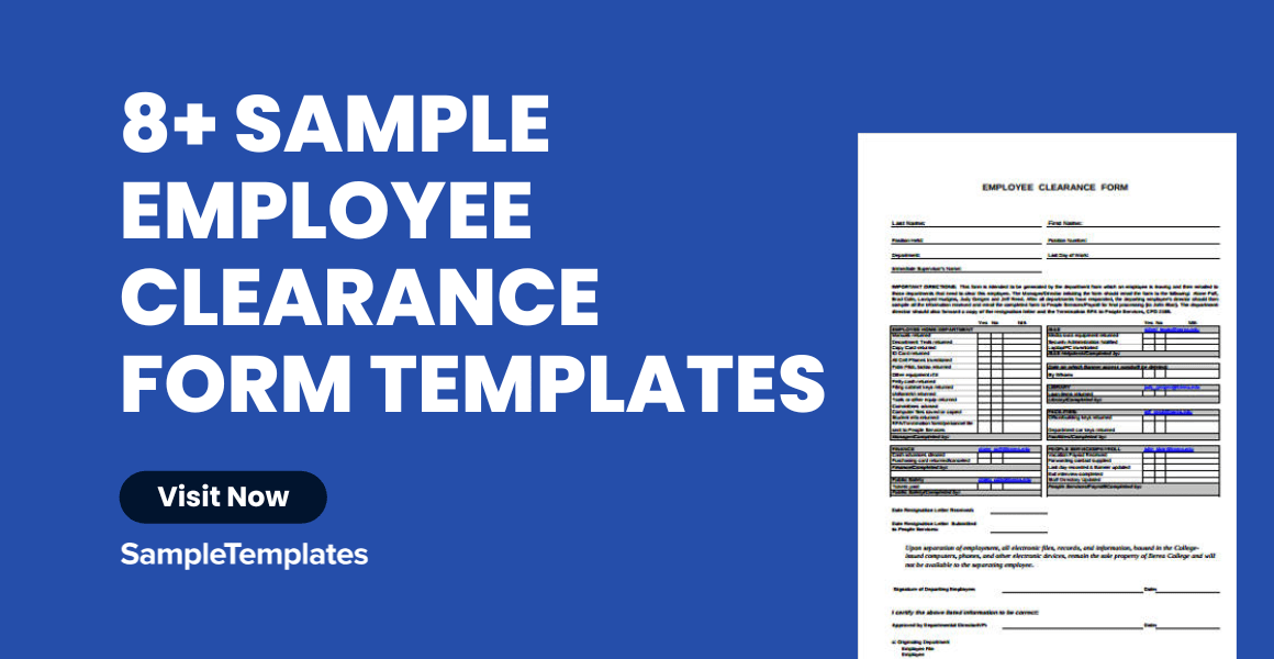 FREE 8+ Sample Employee Clearance Forms in MS Word PDF