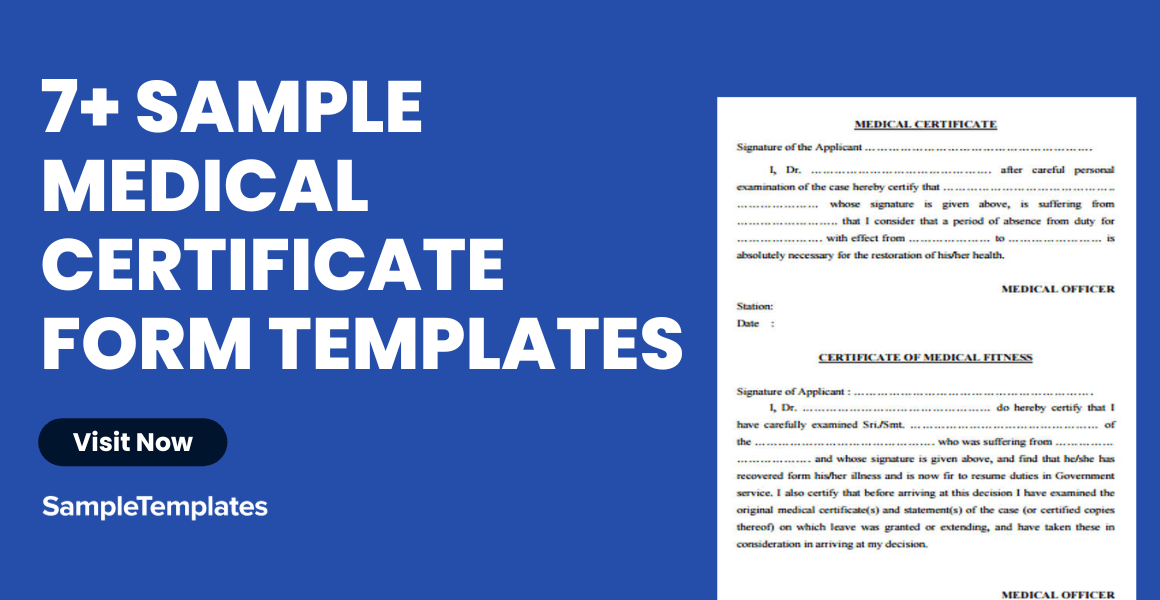 FREE 7+ Sample Medical Certificate Forms in PDF MS Word