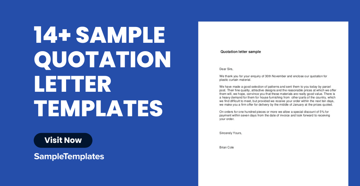 FREE 14+ Quotation Letter Samples in PDF MS Word Pages Google Docs