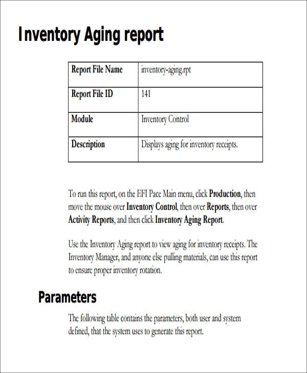 FREE 13+ Sample Inventory Reports in PDF MS Word Google Docs