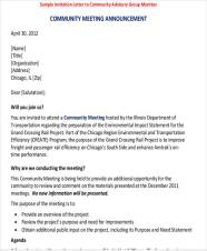Invitation Letter Sample For Meeting Letters