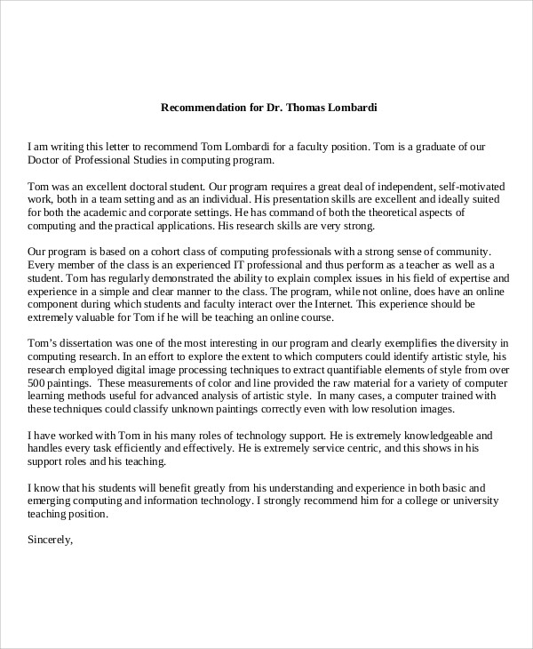 FREE 59+ Reference Letter Templates in PDF MS Word Pages Google Docs