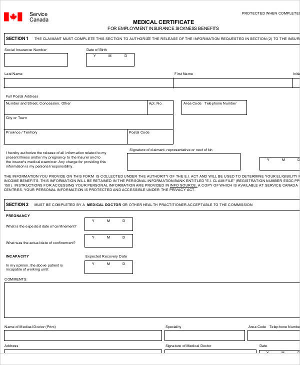 Employment Insurance Application Form Financial Report