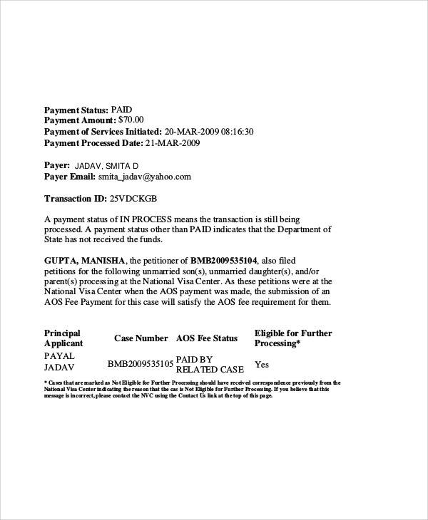 FREE 28+ Printable Payment Receipts in MS Word PDF