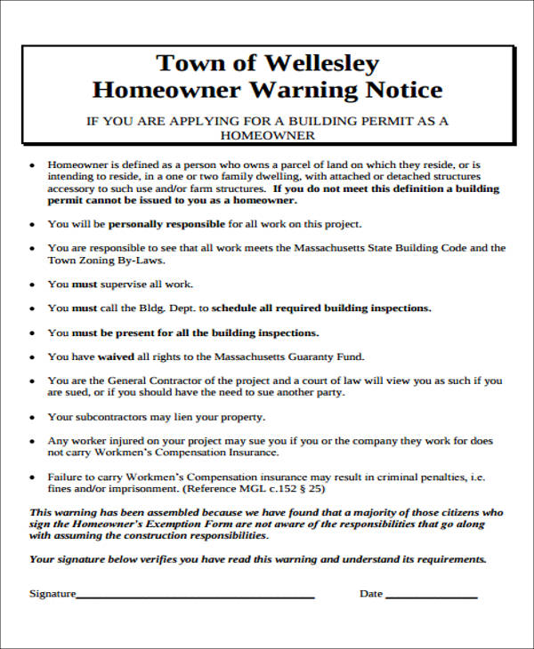 FREE Sample Notice Forms in PDF MS Word