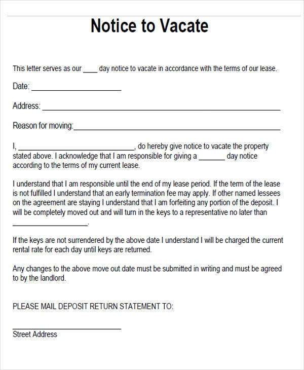 notice to vacate DriverLayer Search Engine