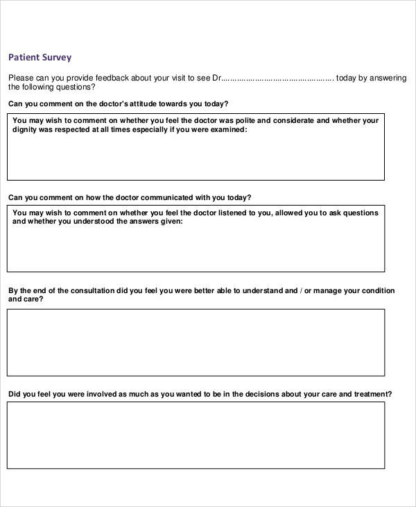 FREE 60+ Sample Survey Forms in MS Word PDF