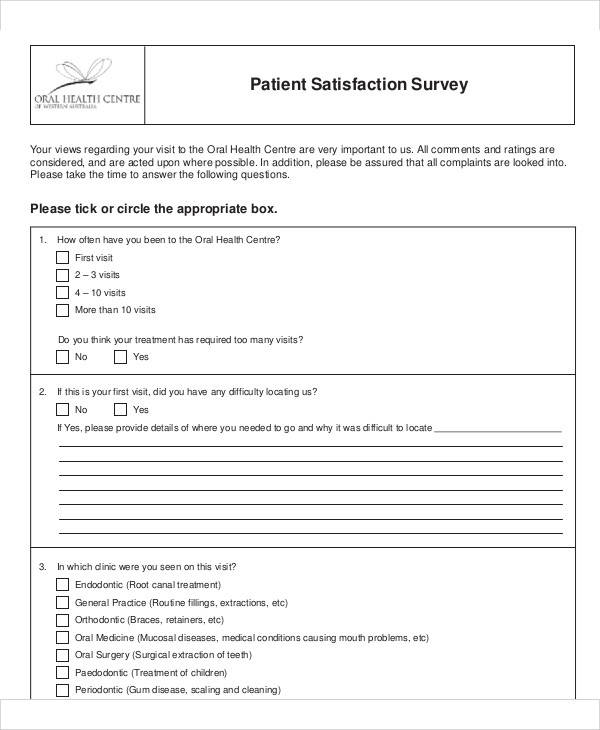 FREE 60+ Sample Survey Forms in MS Word PDF