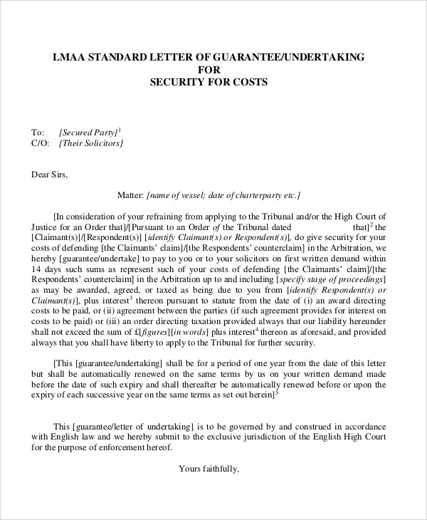 FREE 69+ Guarantee Letter Samples in PDF, Word, Google Docs, Pages