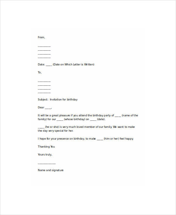 FREE 38+ Invitation Letter Templates in PDF Google Docs Pages MS Word