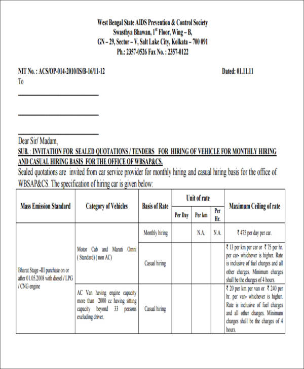 Car Lease Quotation Format at John Lyons blog