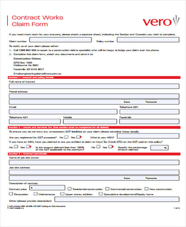 FREE 49+ Claim Forms in PDF