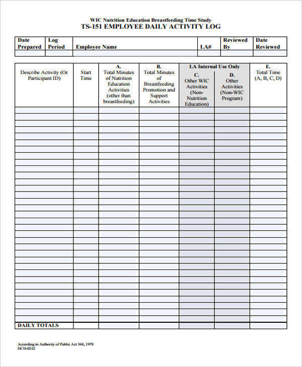 FREE 26+ Daily Log Templates in MS Word