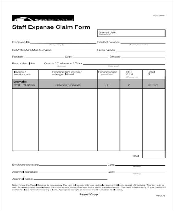 13+ Expense Claim Form Template Templatesz234