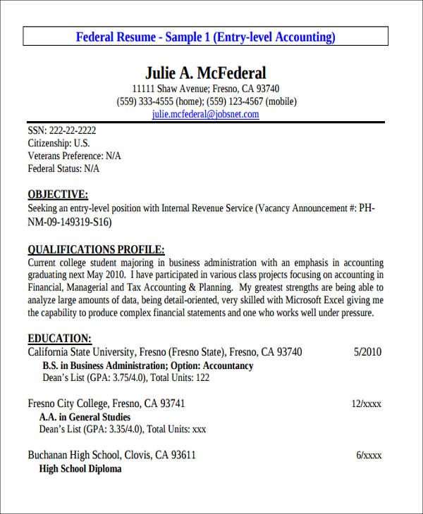 FREE 28+ Accountant Resume Templates in MS Word Pages PSD