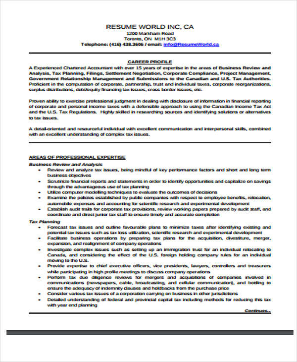 FREE 30+ Accountant Resume Templates in PDF MS Word