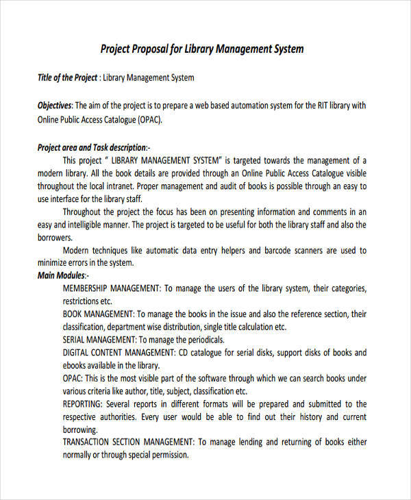 Project proposal format library management system