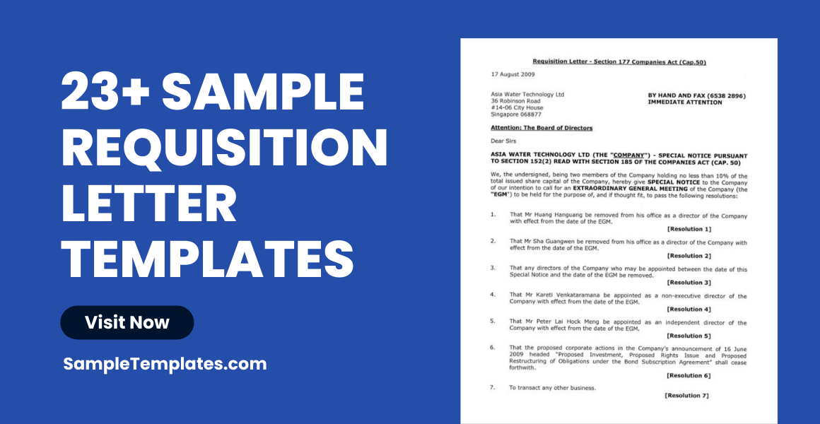 FREE 23+ Requisition Letter Samples in PDF MS Word Pages Google Docs