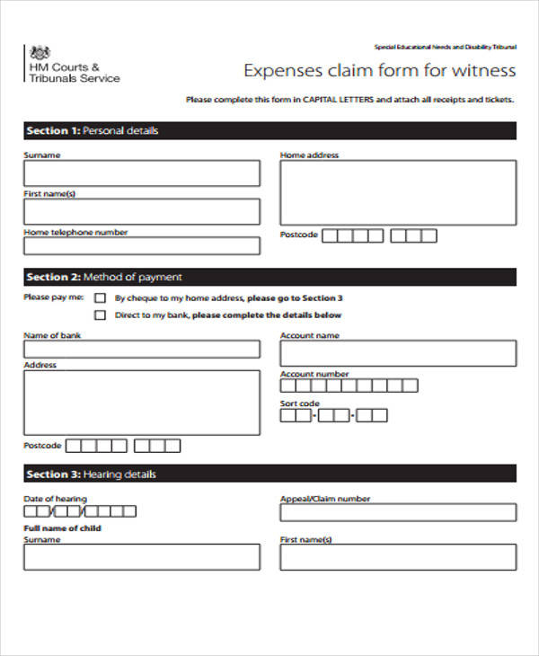 FREE 50+ Sample Claim Forms in PDF MS Word