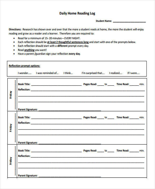 FREE 27+ Daily Log Samples & Templates in PDF MS Word