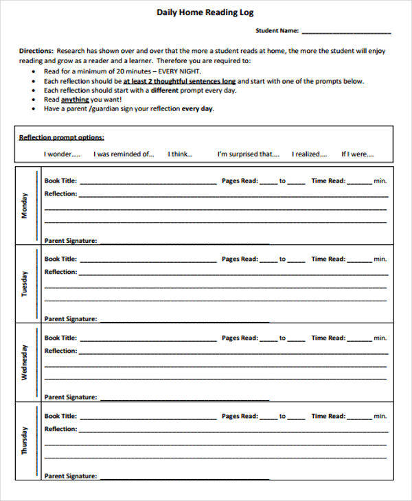 FREE 34+ Daily Log Samples & Templates in PDF MS Word