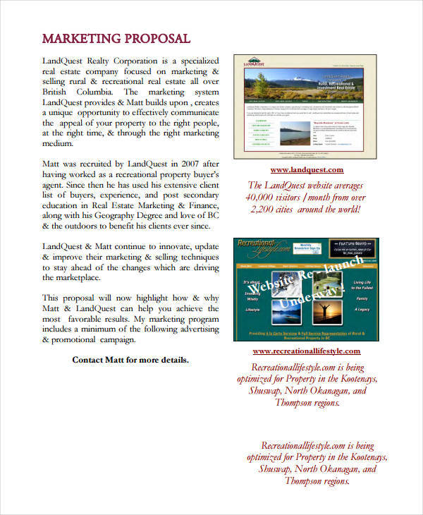 FREE 4+ Sample Marketing Proposal Letter Templates in PDF MS Word