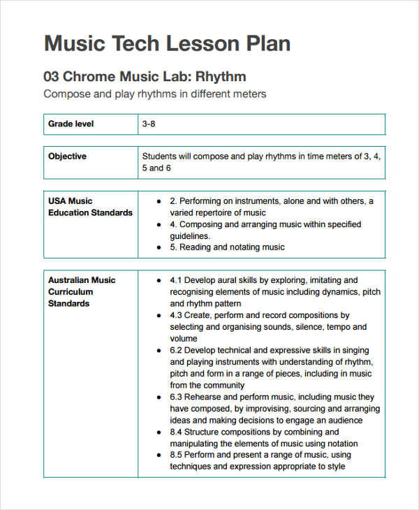 FREE 11+ Lesson Plan Templates in PDF