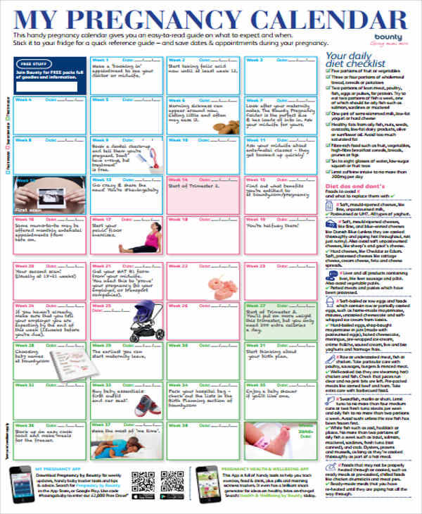 Pregnancy Countdown Calendar Printable Calendar Templates