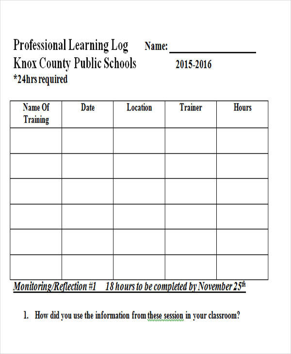 FREE 37+ Log Templates in MS Word