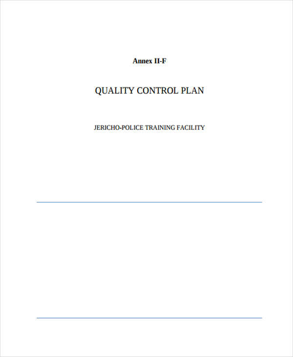 Usace Design Dqc Quality Control Plan Sample