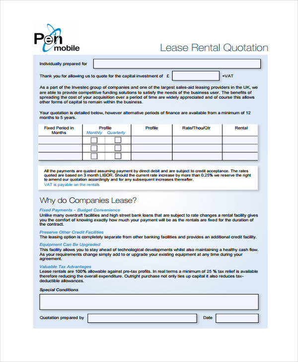 FREE 33+ Quotation Formats & Samples in PDF