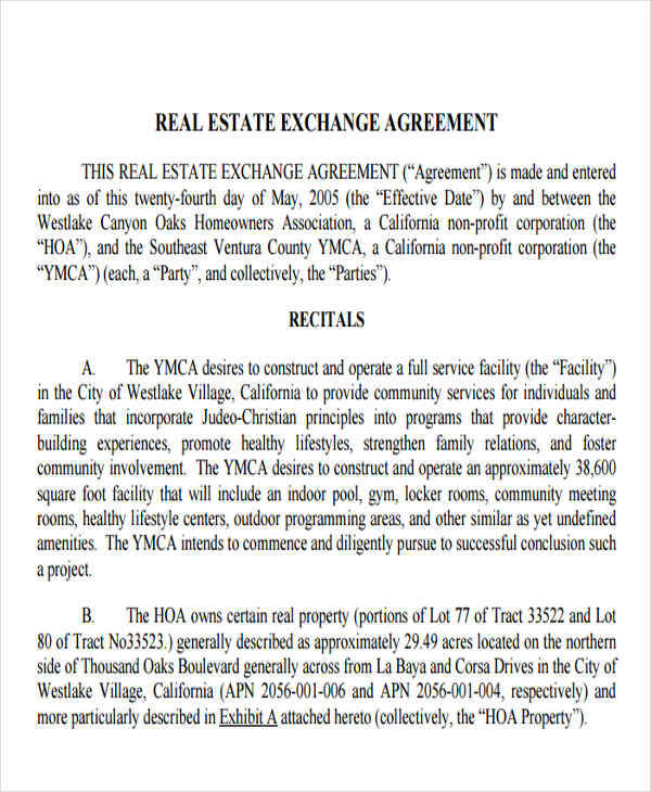 FREE 8+ Exchange Agreement Templates in PDF MS Word Google Docs Pages