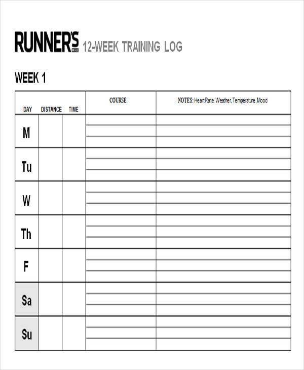 Running Journal Template