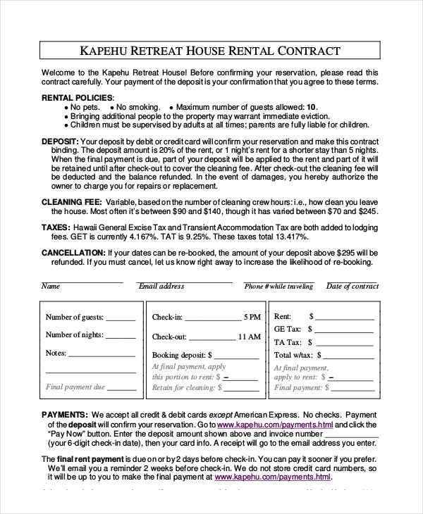 FREE 4+ House Rent Contract Samples & Templates in PDF MS Word