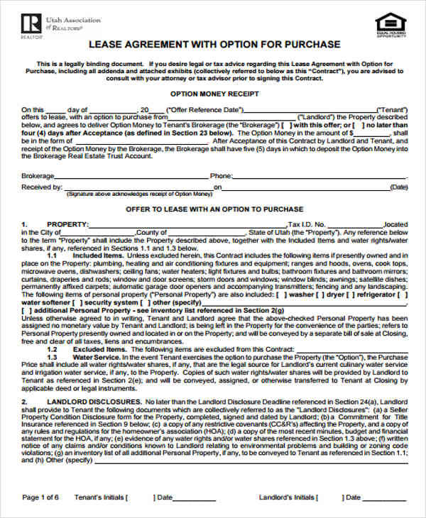 7+ RenttoOwn FREE Home Contract Samples PDF MS Word
