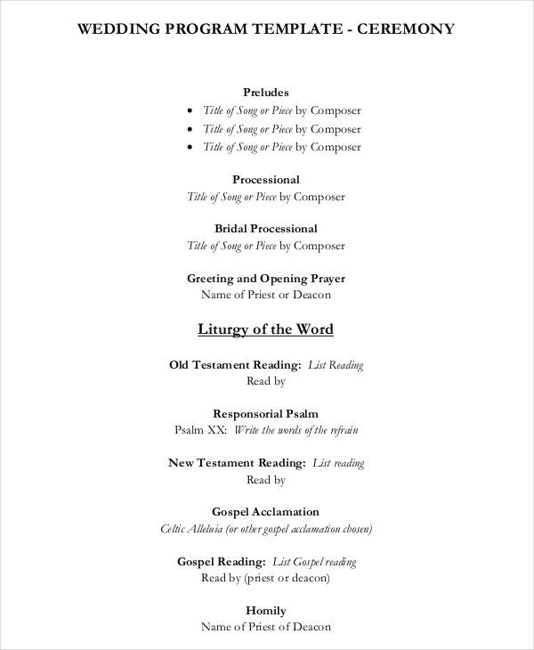 FREE 7+ Wedding Programs in in AI PSD Pages MS Word