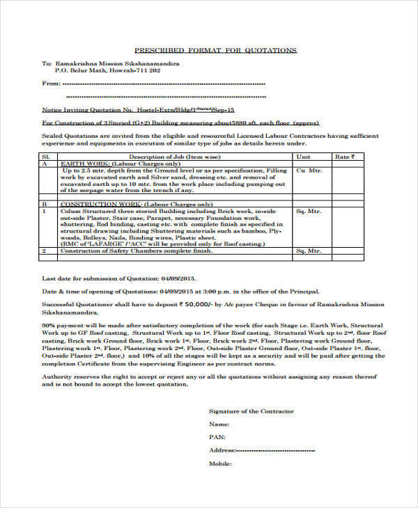 FREE 32+ Quotation Examples & Samples in PDF MS Word Google Docs