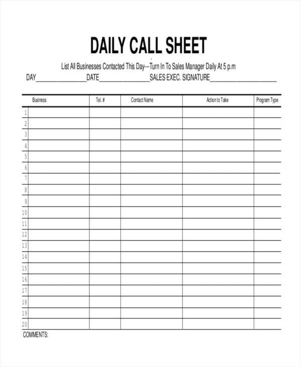 FREE 9+ Daily List Templates in MS Word PDF