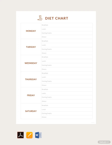 FREE 29+ Diet Chart Templates in PDF, Word, Excel