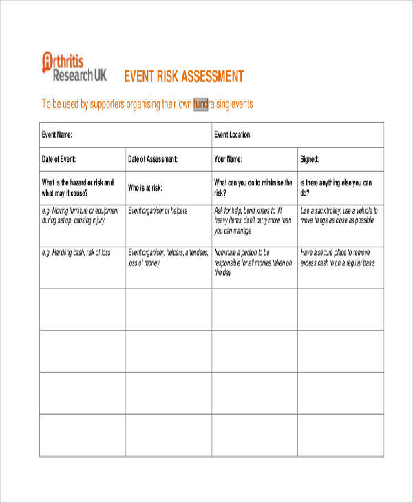 FREE 35+ Risk Assessment Form Samples in PDF MS Word