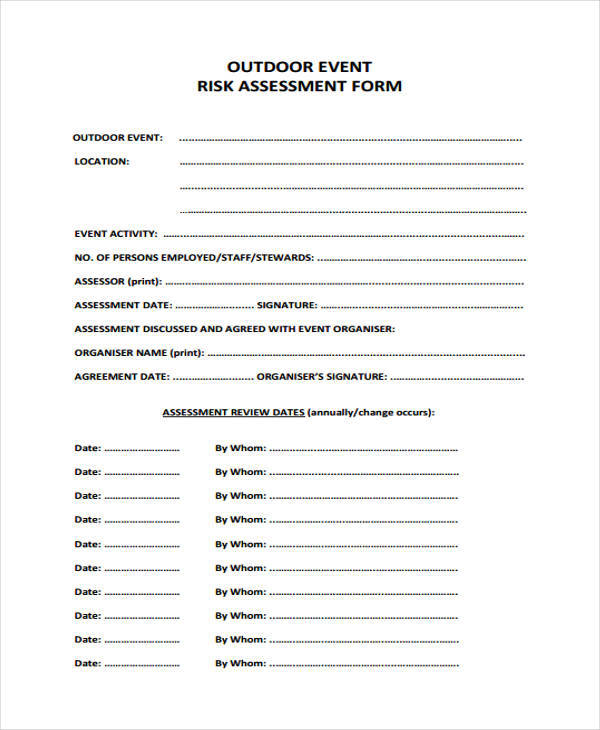 Outdoor Risk Assessment Template